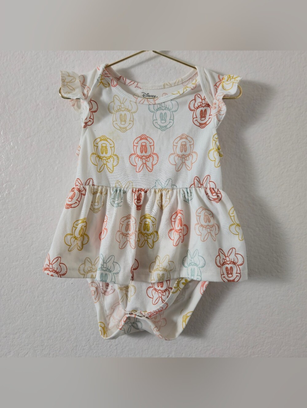 Disney Baby White Minnie Mouse Print One Piece